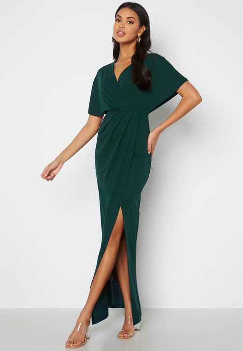 Bubbleroom Occasion Wrap Slit Maxi Dress