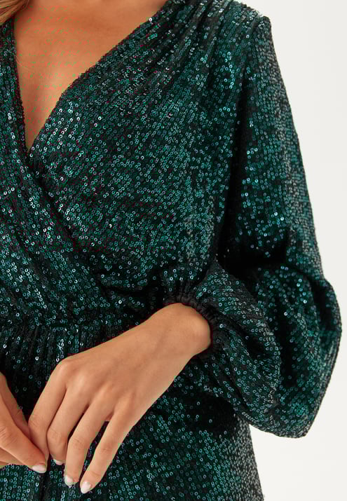 Bubbleroom Occasion Sequin Wrap Gown