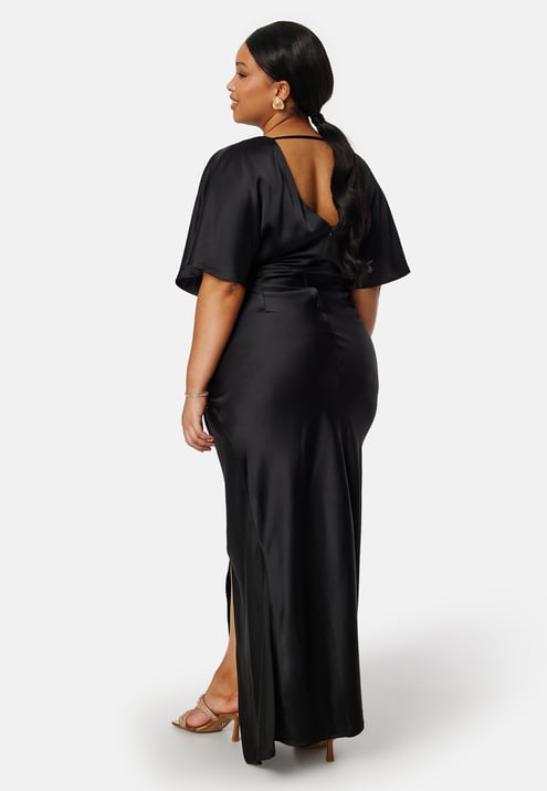 Bubbleroom Occasion Wrap Satin Gown