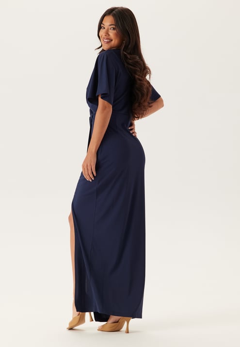 Bubbleroom Occasion Wrap Slit Maxi Dress