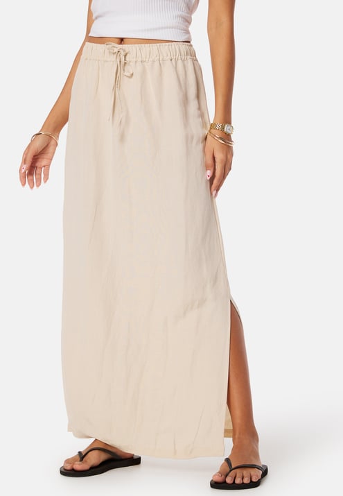 BUBBLEROOM Linen Blend Maxi Skirt