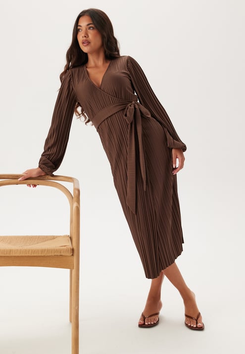 BUBBLEROOM  Pleated Wrap Dress