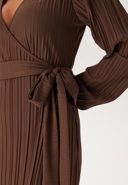 BUBBLEROOM  Pleated Wrap Dress