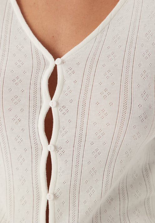 BUBBLEROOM Pointelle Cardigan Top