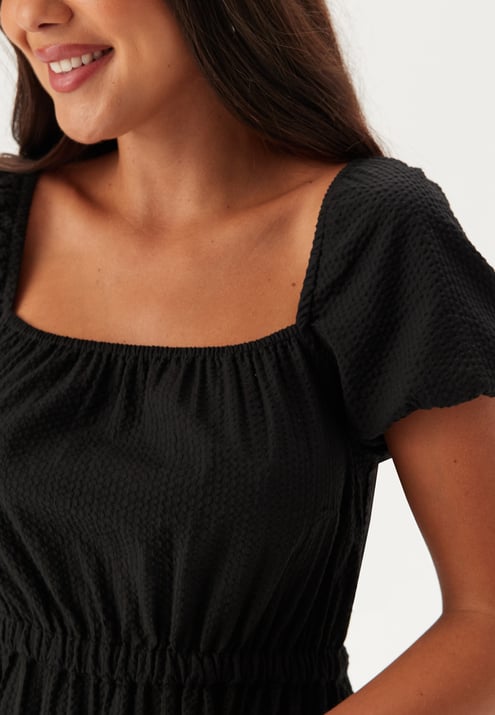 BUBBLEROOM Puff Sleeve Cotton Dress