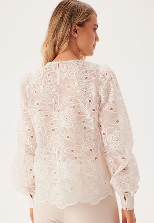 BUBBLEROOM Puff Sleeve Embroidered Blouse