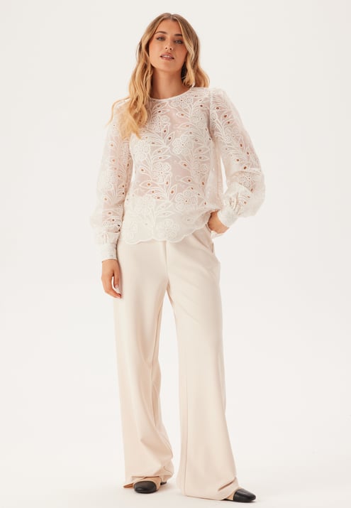 BUBBLEROOM Puff Sleeve Embroidered Blouse