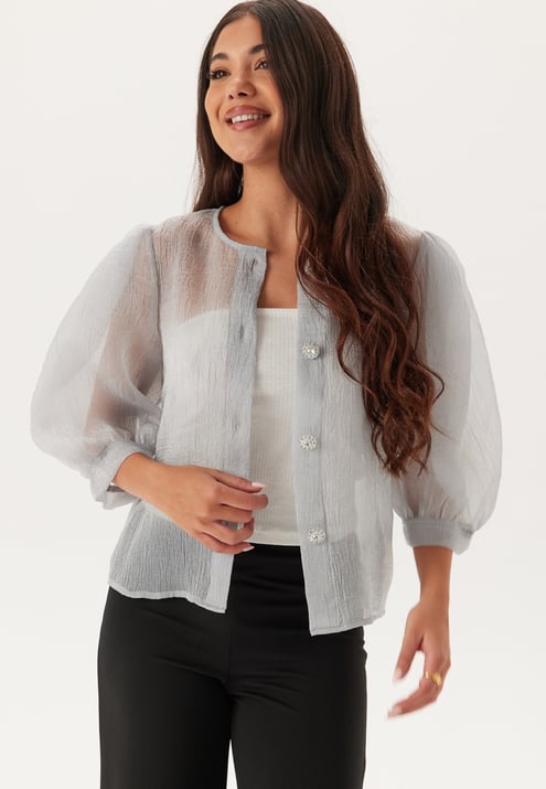 BUBBLEROOM Puff Sleeve Organza Blouse