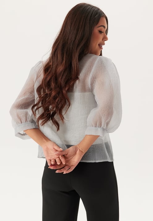 BUBBLEROOM Puff Sleeve Organza Blouse
