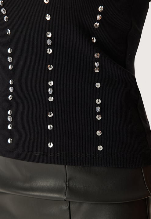 BUBBLEROOM Rhinestone Rib Top