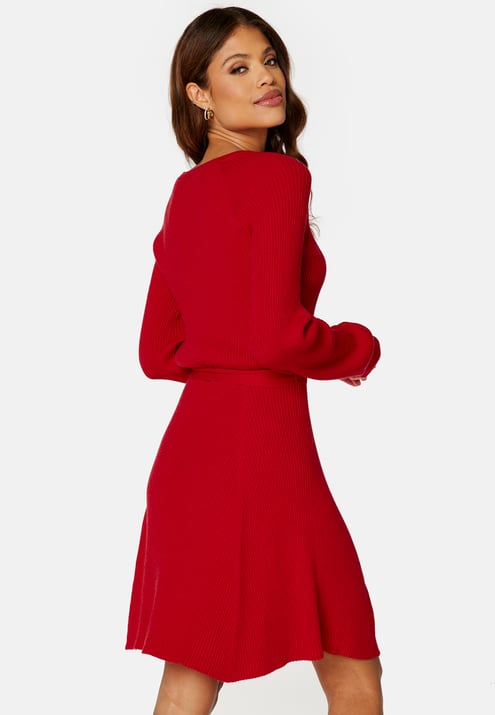 BUBBLEROOM Rib Knitted Skater Dress