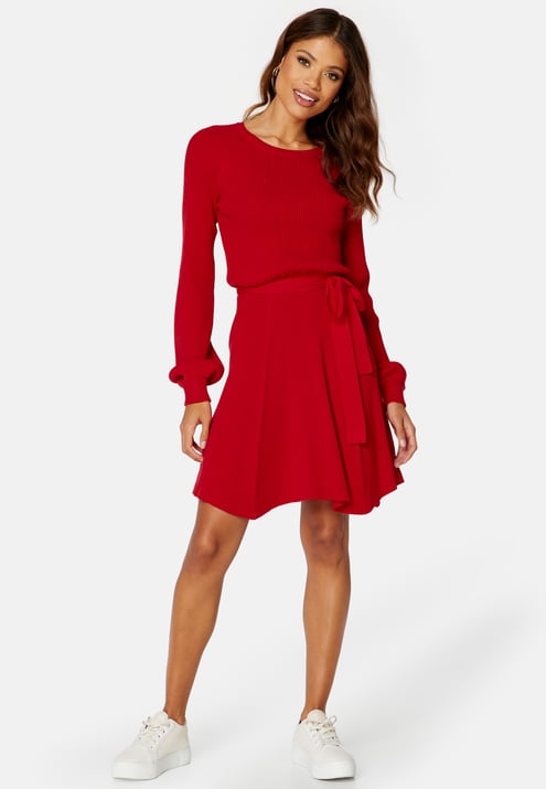 BUBBLEROOM Rib Knitted Skater Dress