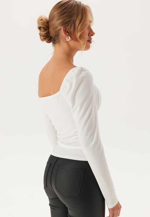 BUBBLEROOM Rushed Square Neck Long Sleeve Top