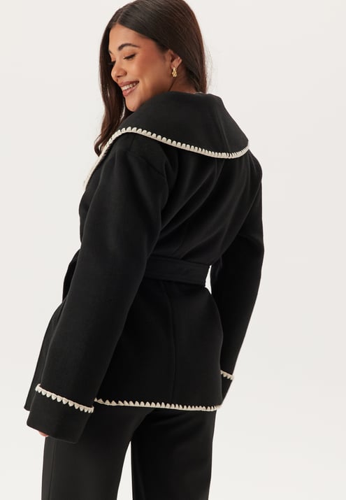 BUBBLEROOM Shawl Collar Wool Blend Jacket