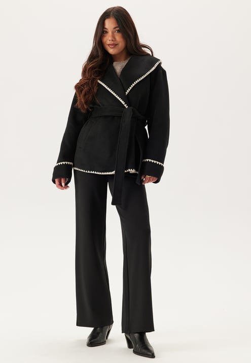 BUBBLEROOM Shawl Collar Wool Blend Jacket