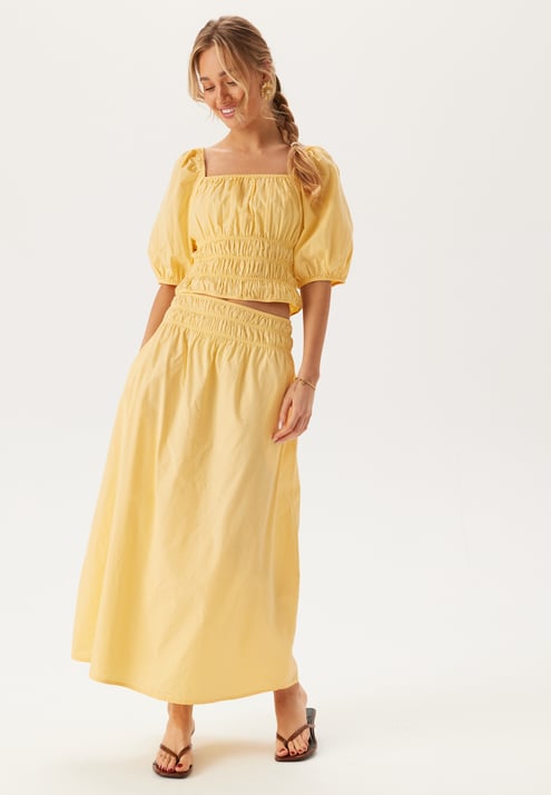 BUBBLEROOM Smock Waist Maxi Skirt