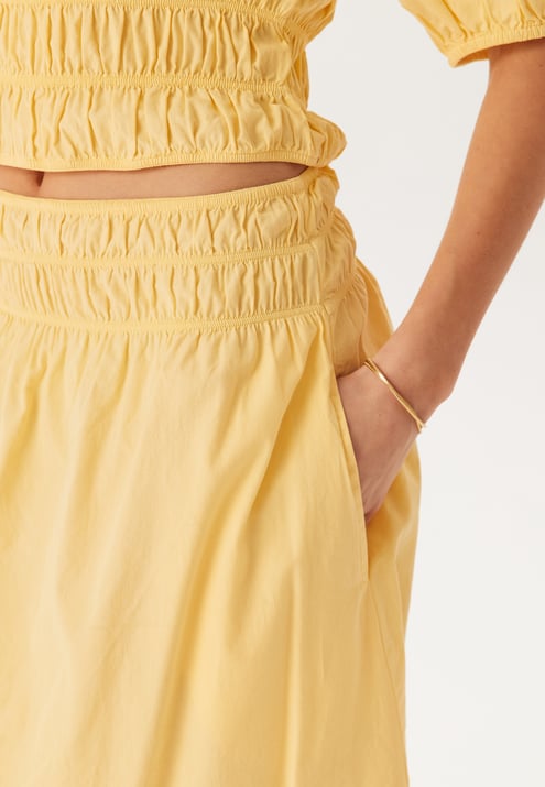 BUBBLEROOM Smock Waist Maxi Skirt