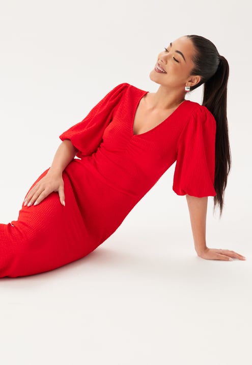 BUBBLEROOM Structure Puff Sleeve Dress
