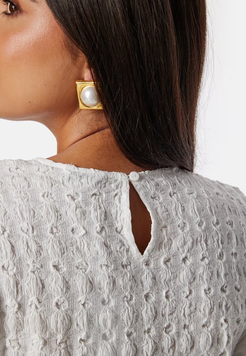 BUBBLEROOM Structure Puff Sleeve Top