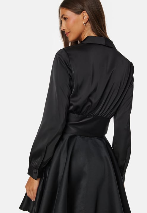 BUBBLEROOM Terilee Satin Wrap Blouse