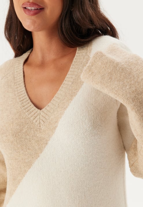 BUBBLEROOM V-neck Knitted Midi Dress