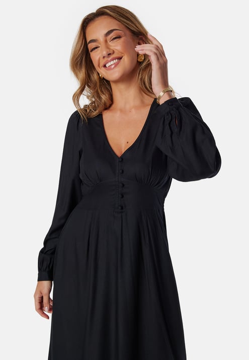 BUBBLEROOM Viscose V-neck Maxi Dress