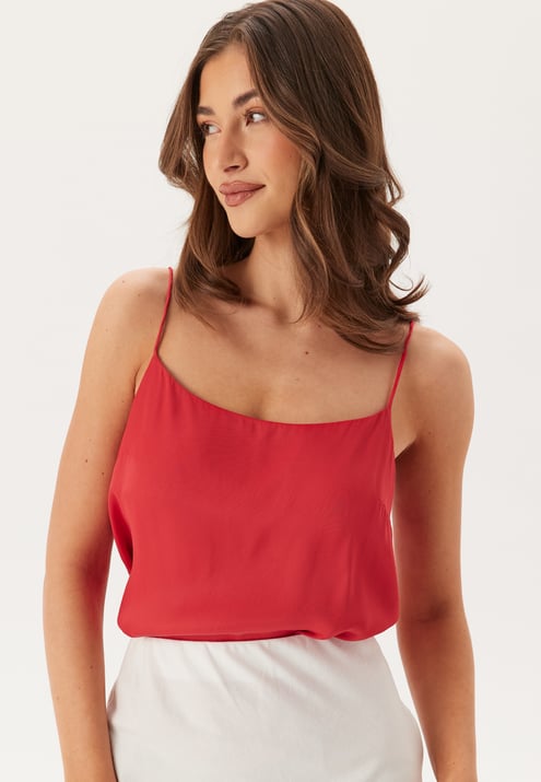 BUBBLEROOM CC Viscose Satin Strap Tie Top