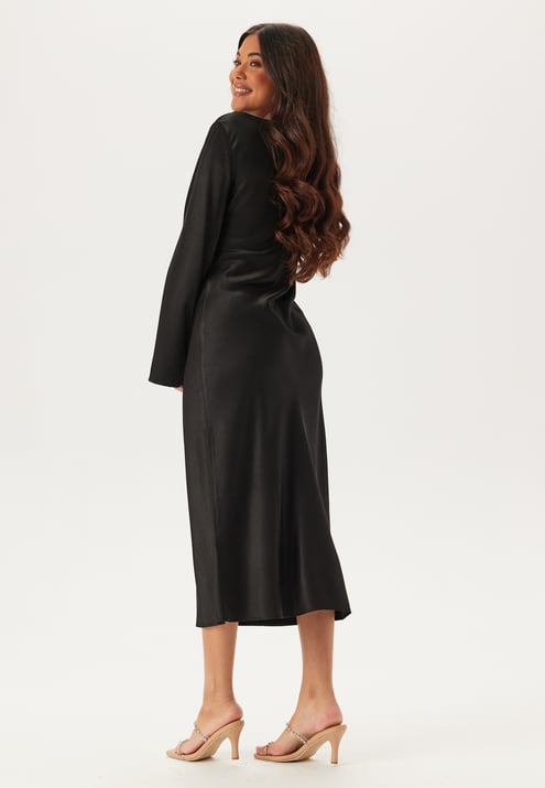 BUBBLEROOM Waterfall Midi Satin Dress