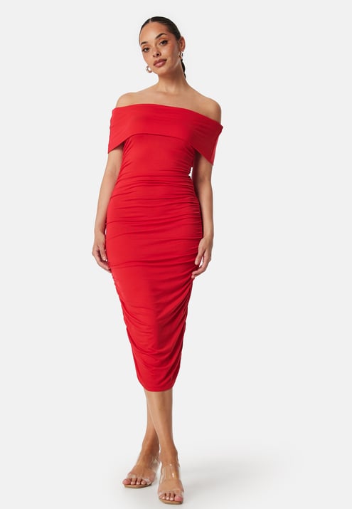 BUBBLEROOM Off Shoulder Midi Dress