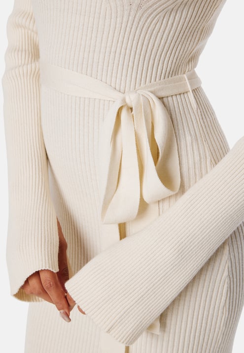 BUBBLEROOM Slit Knitted Midi Dress
