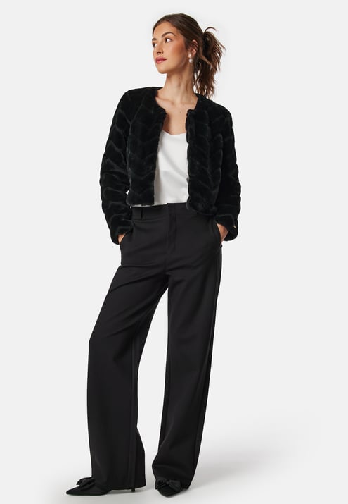 Chiara Forthi Short Party Faux Fur Jacket