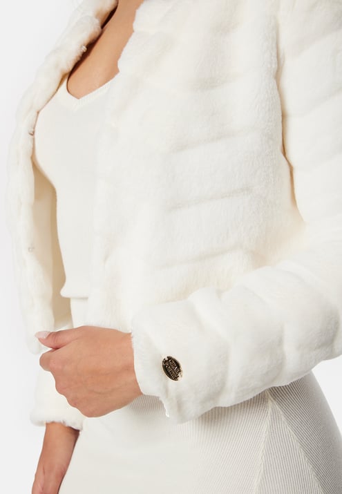 Chiara Forthi Short Party Faux Fur Jacket