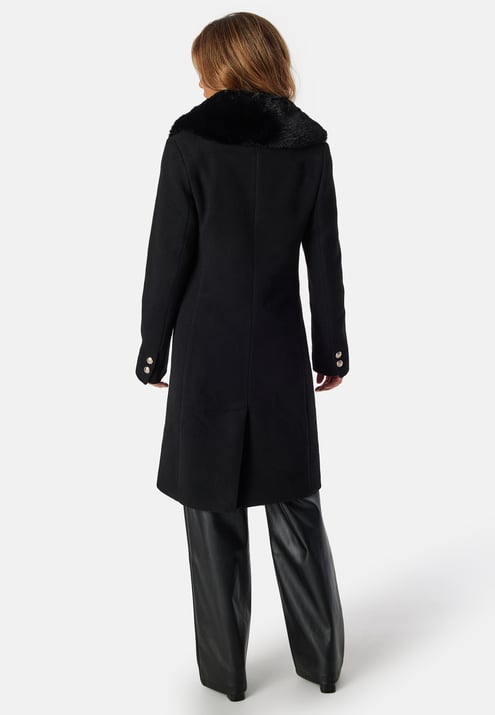 Chiara Forthi Fur Collar Wool Blend Coat