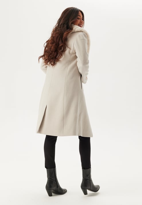 Chiara Forthi Fur Collar Wool Blend Coat