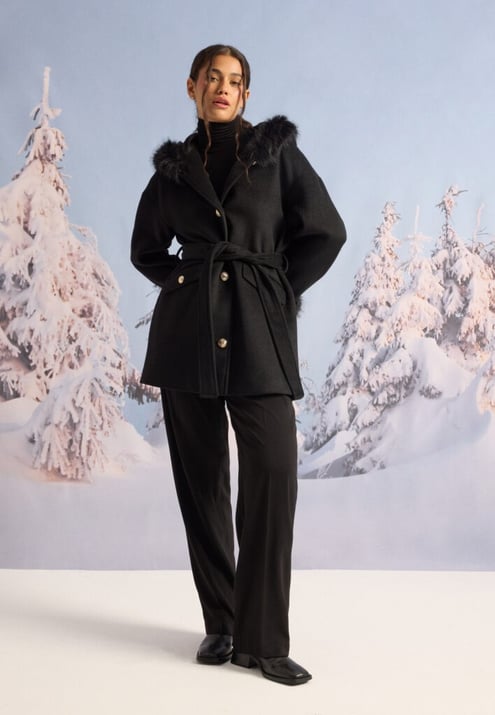 Chiara Forthi Hooded Wool Blend Coat