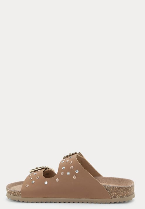 Colors of California Two Buckle Sandal Nubuck Stras