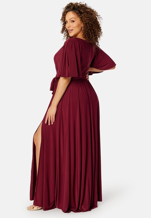 Goddiva Curve Flutter Sleeve Maxi Dress