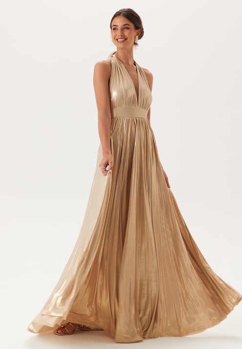 Goddiva Deep V Neck Metallic