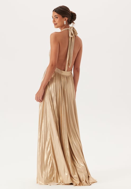 Goddiva Deep V Neck Metallic
