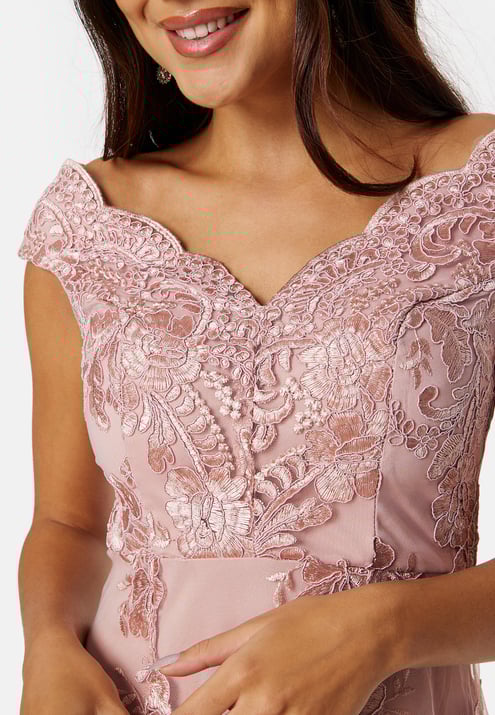 Goddiva Embroidered Lace Dress