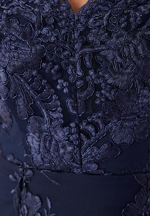Goddiva Embroidered Lace Dress