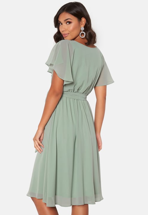 Goddiva Flutter Chiffon Midi Dress
