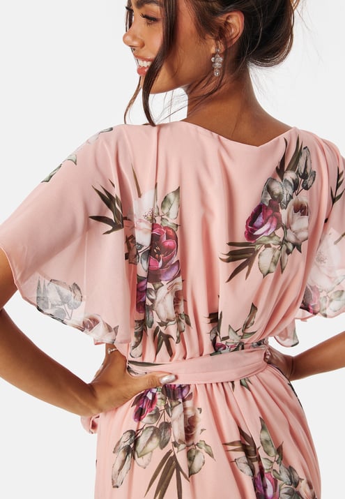 Goddiva Flutter Floral Maxi Dress