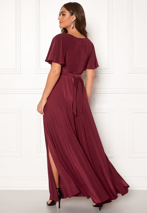 Goddiva Flutter Sleeve Maxi Dress