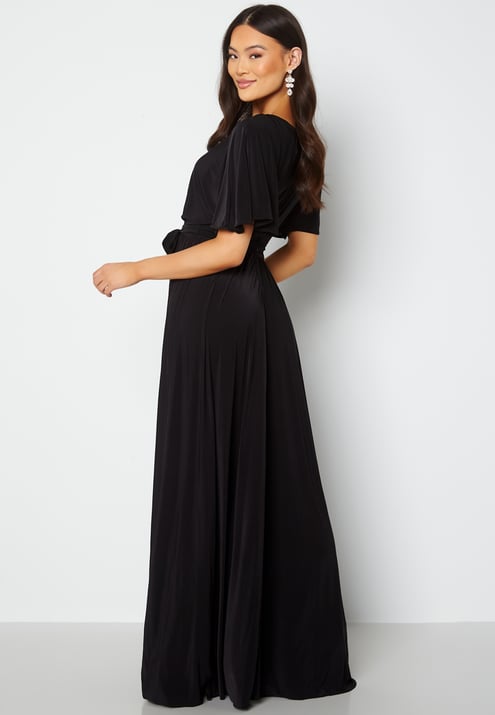 Goddiva Flutter Sleeve Maxi Dress