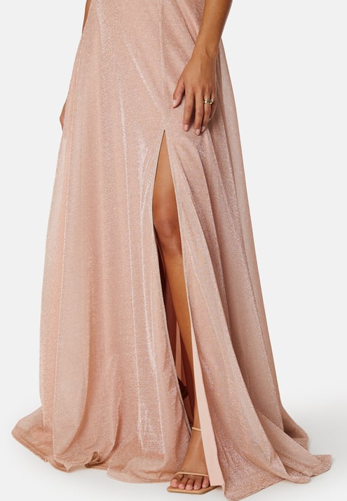Goddiva Glitter Wrap Maxi Dress