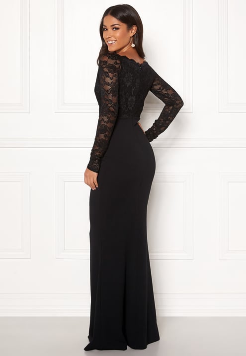 Goddiva Lace Trim Maxi Dress