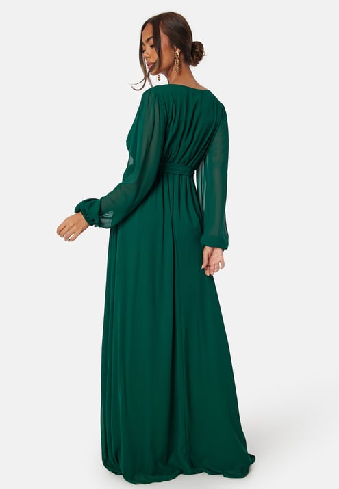 Goddiva Long Sleeve Chiffon Dress