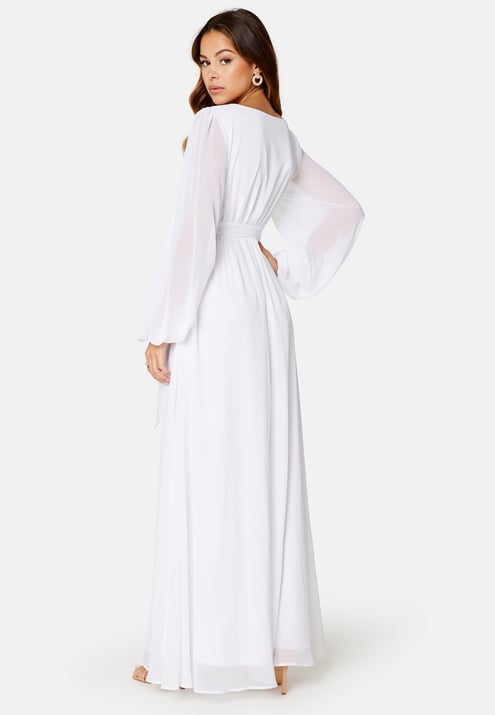 Goddiva Long Sleeve Chiffon Maxi Dress