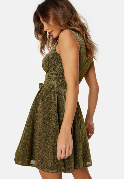 Goddiva Lurex Skater Dress